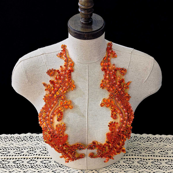 Vine Flame Beaded Appliqué