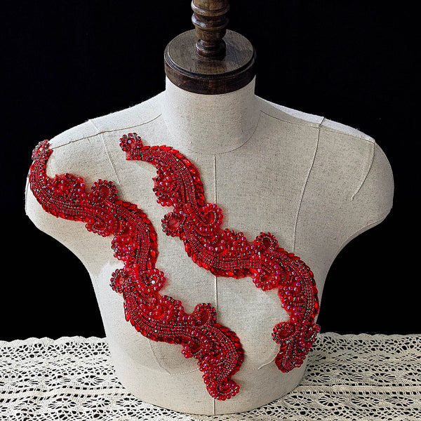 Crystal Beaded Floral Applique