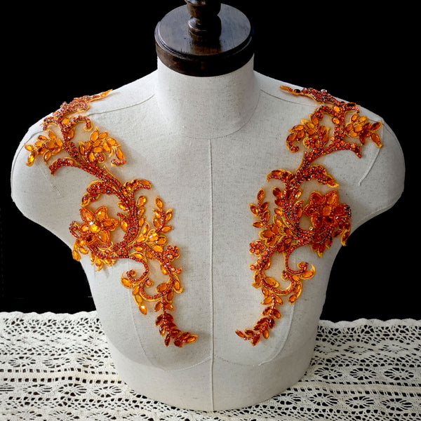 Embellished Vine Beaded Appliqué