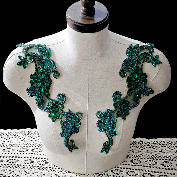 Floral Vine Beaded Appliqué